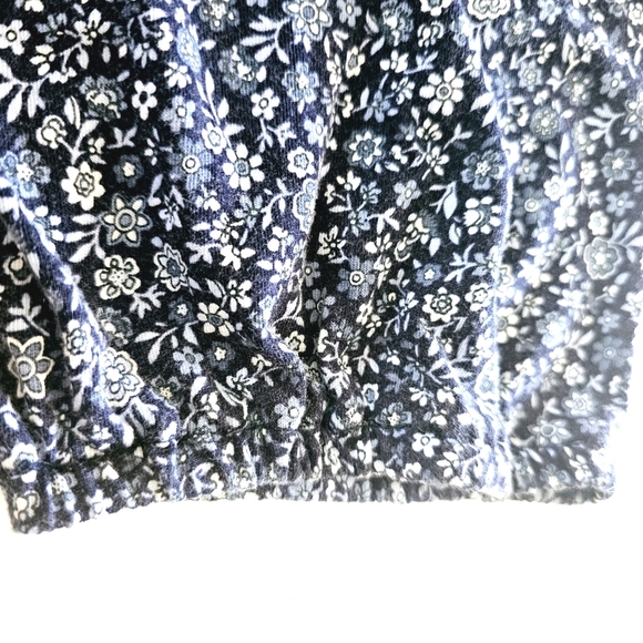 Michael Michael Kors Women's 1X Blue Floral  Scoop Neck Peasant Blouse - Picture 4 of 9